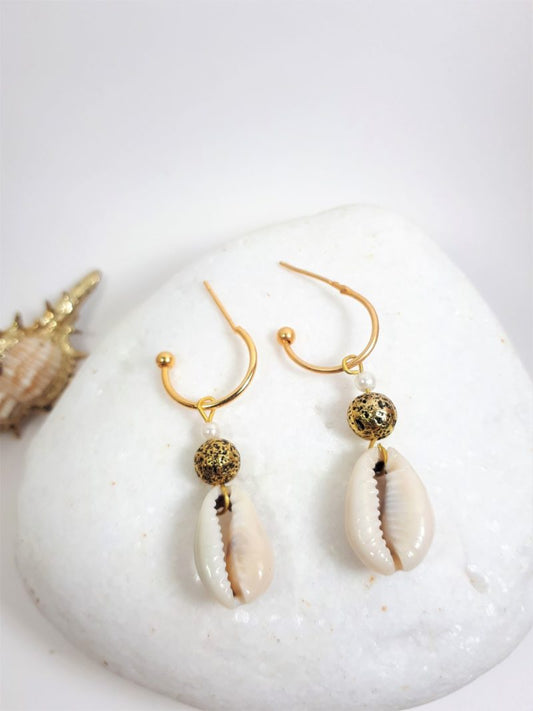 White Shell Earring Hoops