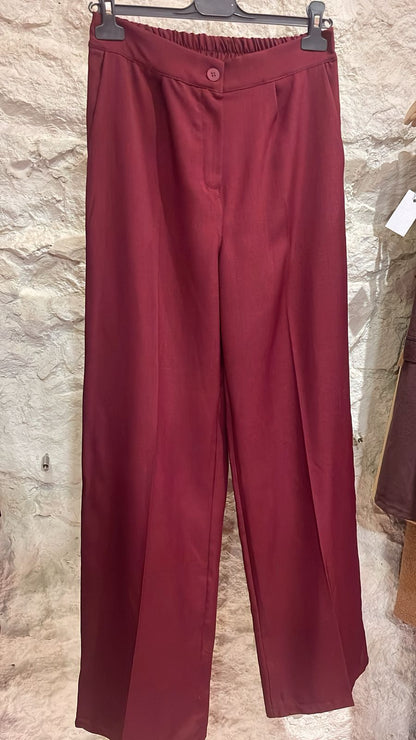 Burgundy Tailored Set with Belt