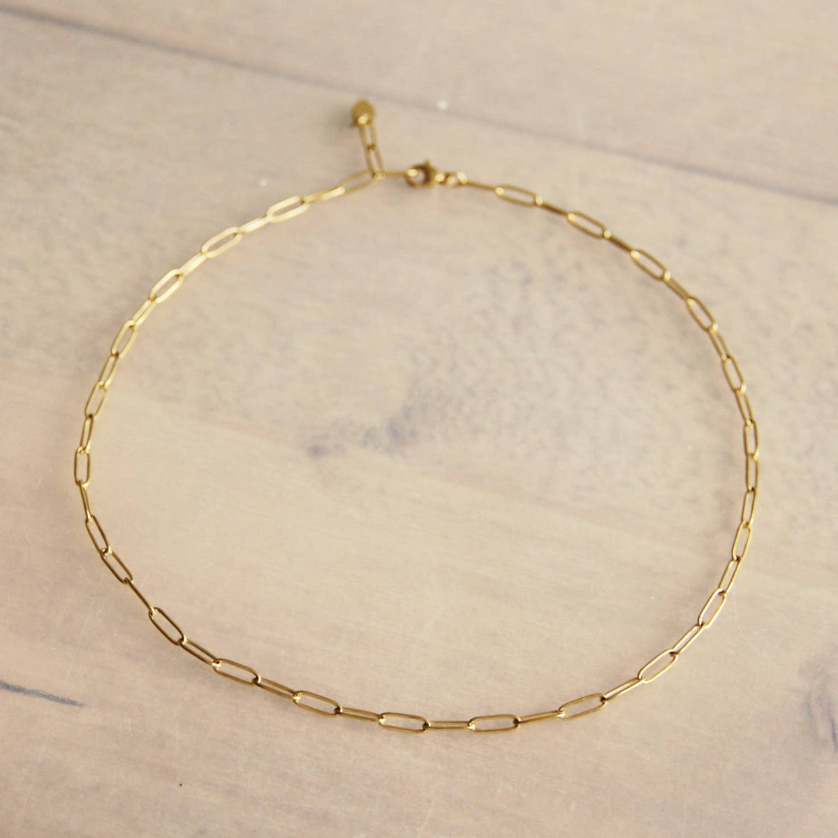 Stainless Steel D-chain necklace - gold