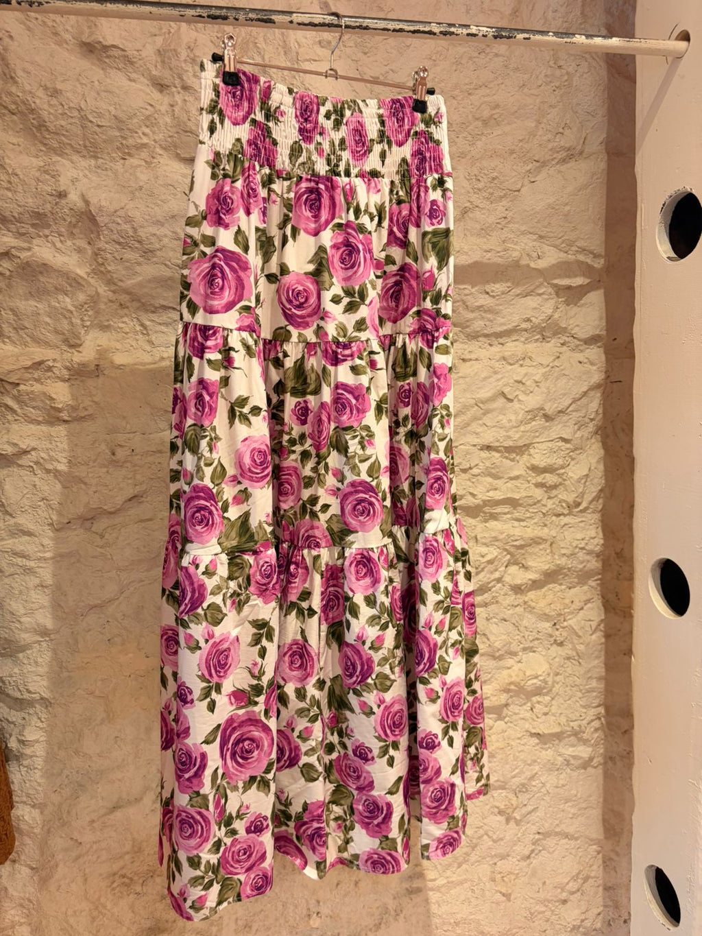 Maxi Skirt with All-Over Floral Print