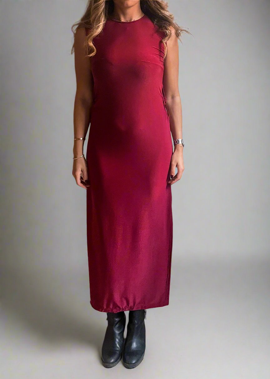 Alicia Burgundy Cutout Dress