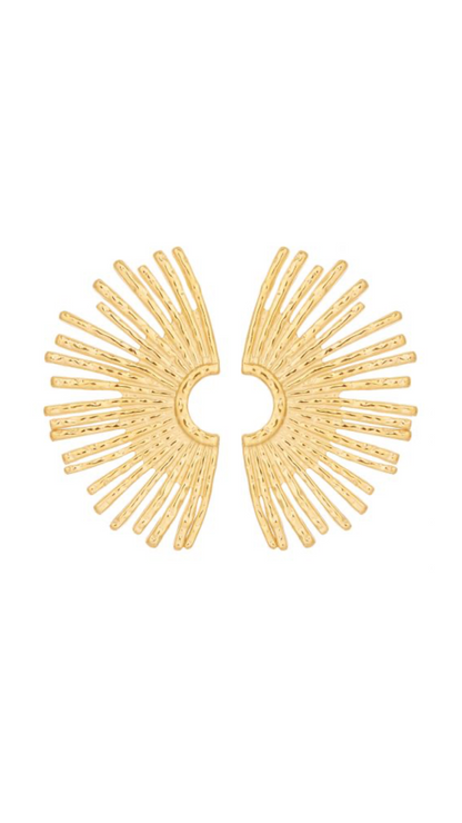 Radiant Stainless Steel Earrings – Gold, 4cm