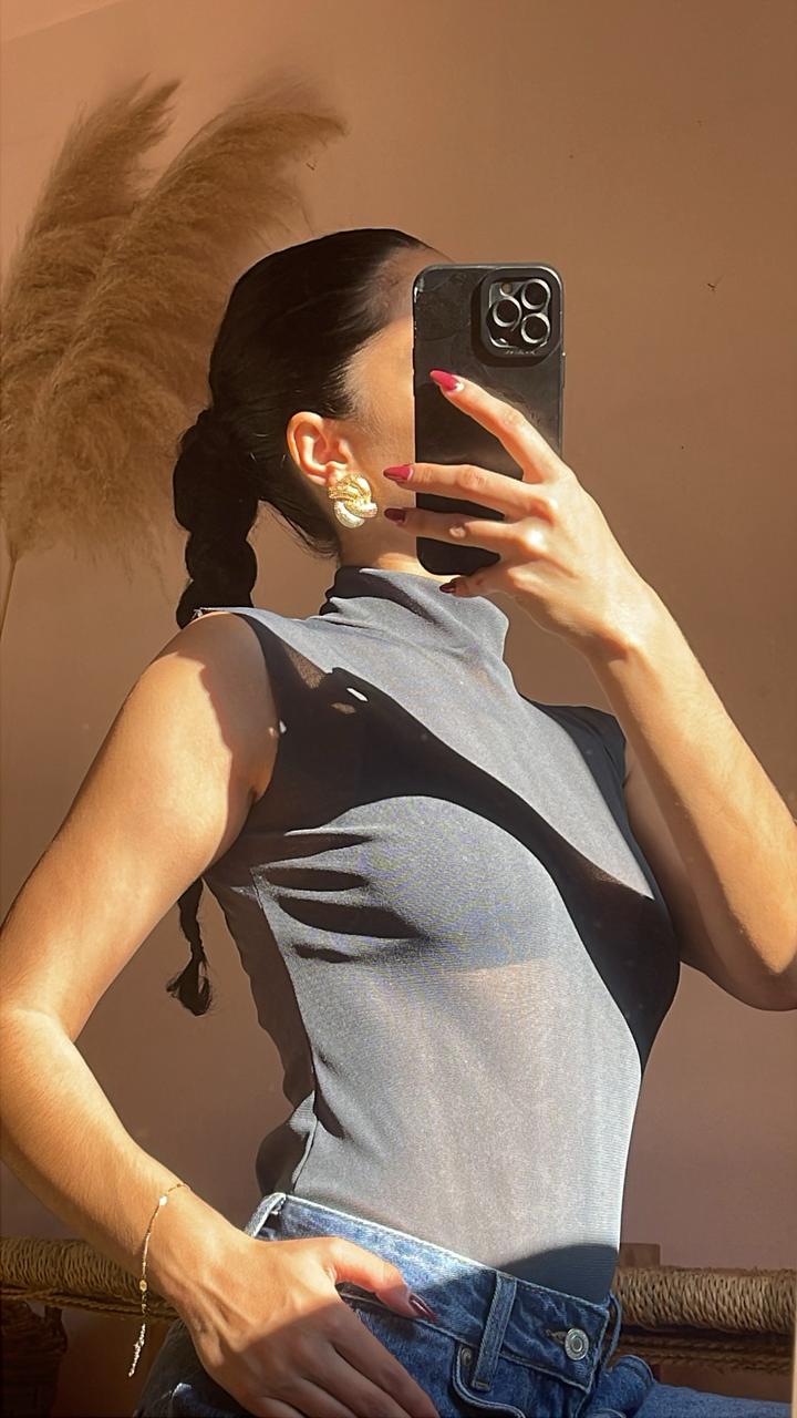 Quinn Bodysuit Grey Sleeveless