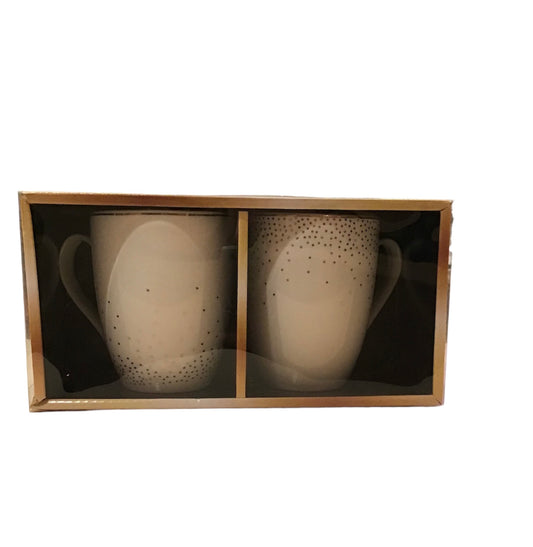 Golden Design Porcelain Mug Set - 2 Pieces