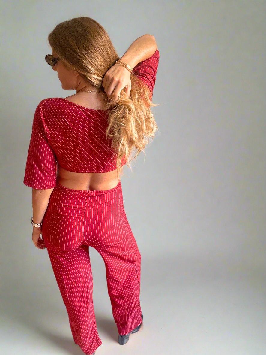 Striped Mona Cutout Jumpsuit