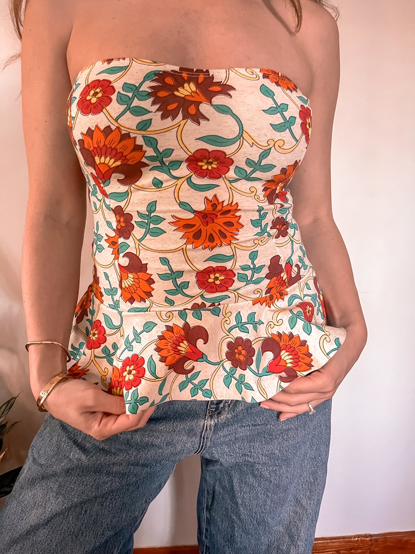 Blooming Strapless Top