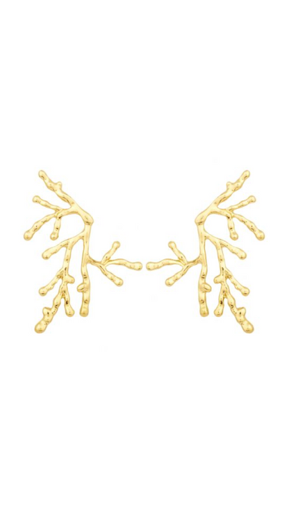Coral-Inspired Gold Metal Earrings – 5.5 cm