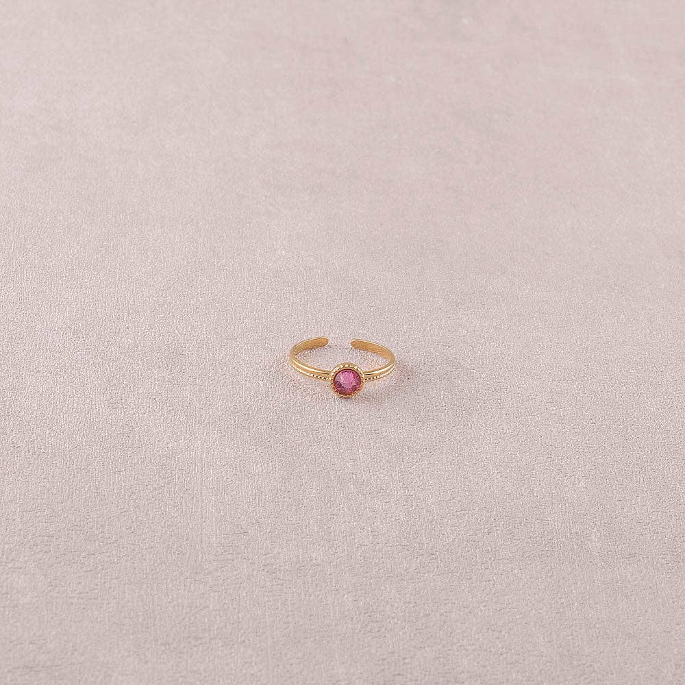 Ring - adorned with Swarovski® crystals: Gold / Dark Grey
