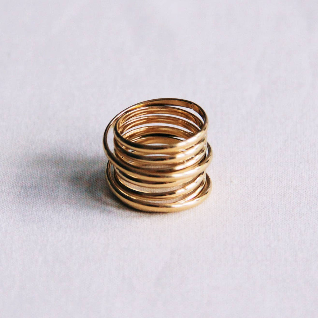 Stainless steel multi-layer XL ring – gold