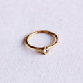 Minimalistic ring with crystal heart - white