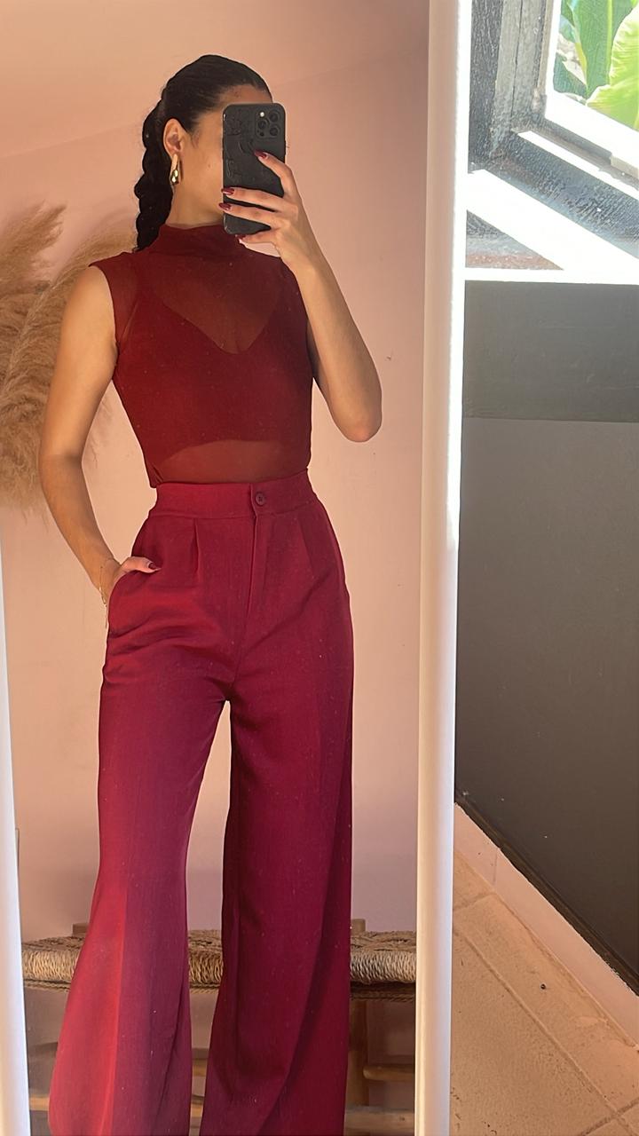 Quinn Bodysuit Wine Sleeveless