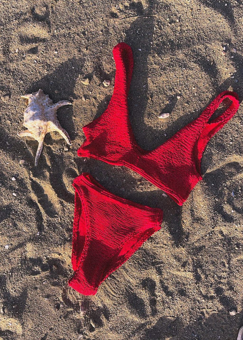 Coraline Crinkle Bikini Set - Red (pre-order)