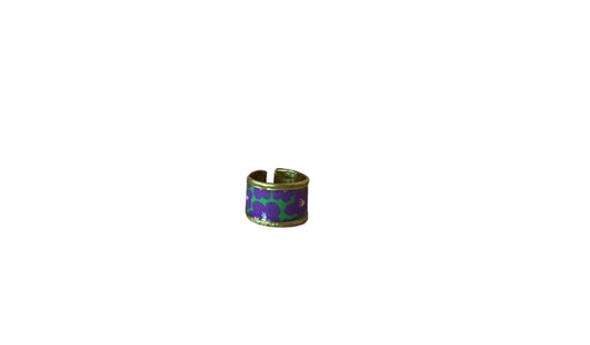 "Purple Meadow Gold Steel Ring"