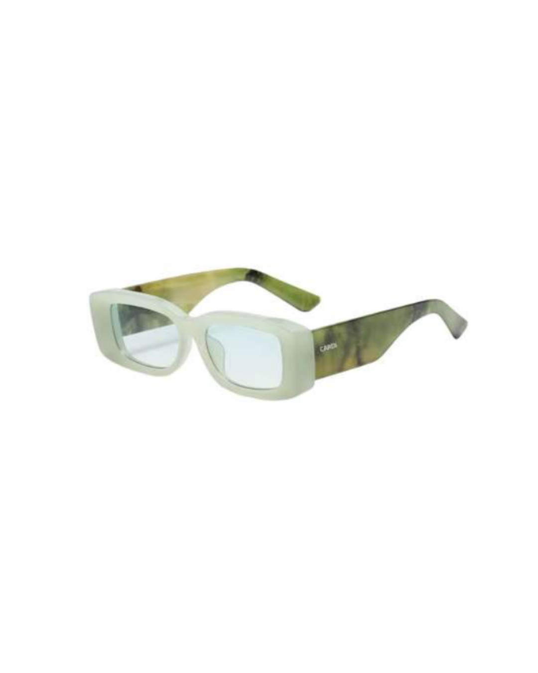 SADE — Mint & Olive Green Rectangle Sunglasses with Green Lenses