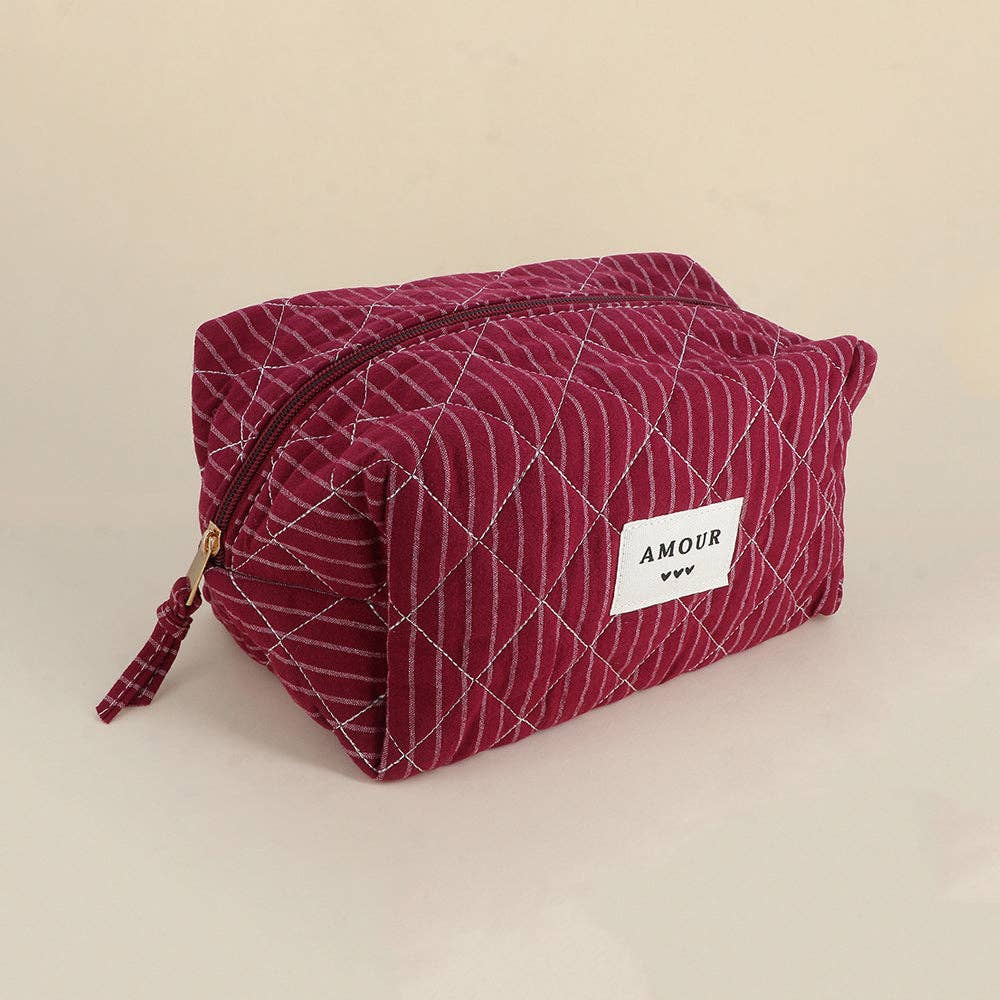 Large pouch - cotton/polyester - 23 x 12 x 14 cm: Bordeaux