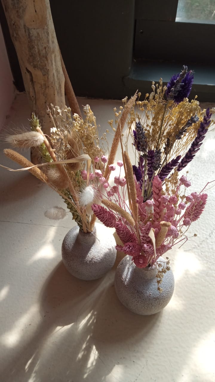 Chic Elegance - Mini Beige Dried Flower Bouquet