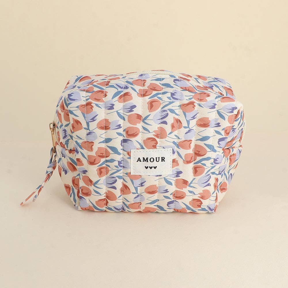 Pouch - LOVE and 3 hearts - 15 x 10 x 8 cm: Tulipe