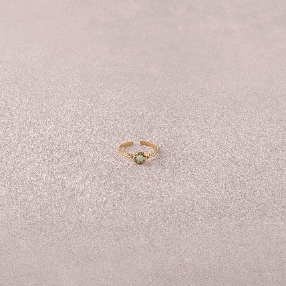 Ring - adorned with Swarovski® crystals: Gold / Dark Grey