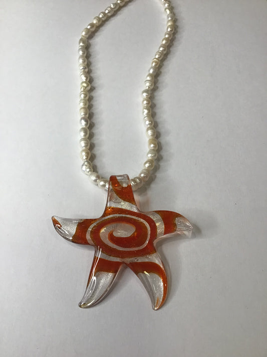 Starfish Handmade Red Necklace