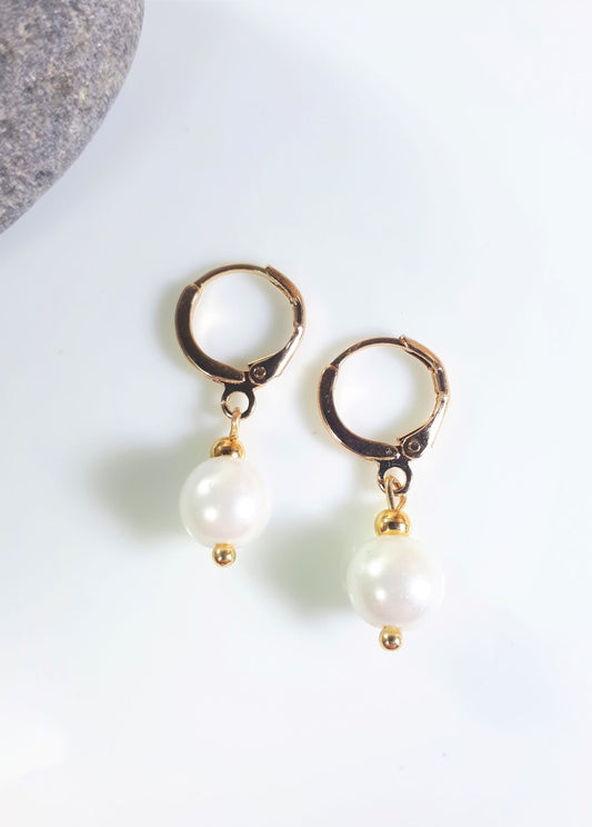 Pearl Hoops Earrings