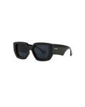 PATTI — Glossy Black Rectangle Sunglasses