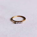 Minimalist ring with pearl bar