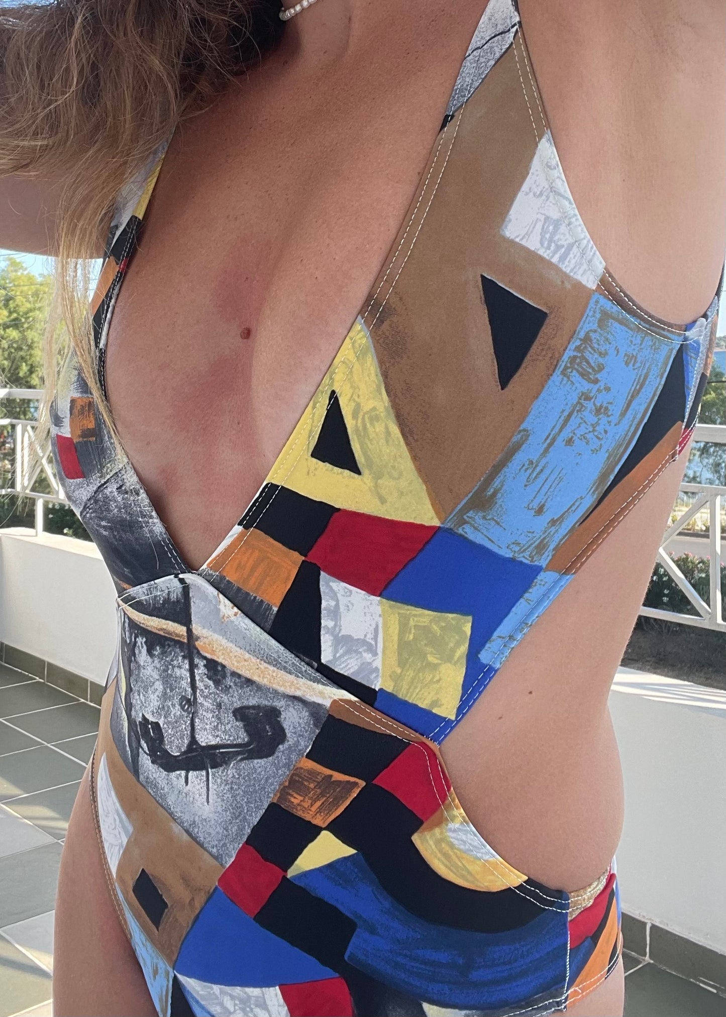 Picasso Cutout One-Piece Swimsuit / Bodysuit