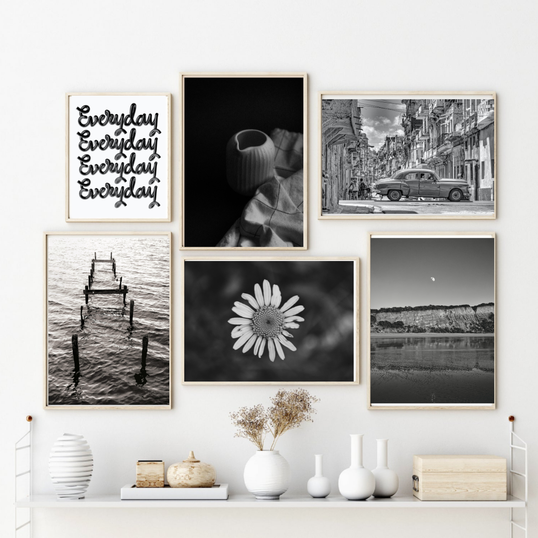 B&W Dreams Wall Art Set of 6 Posters