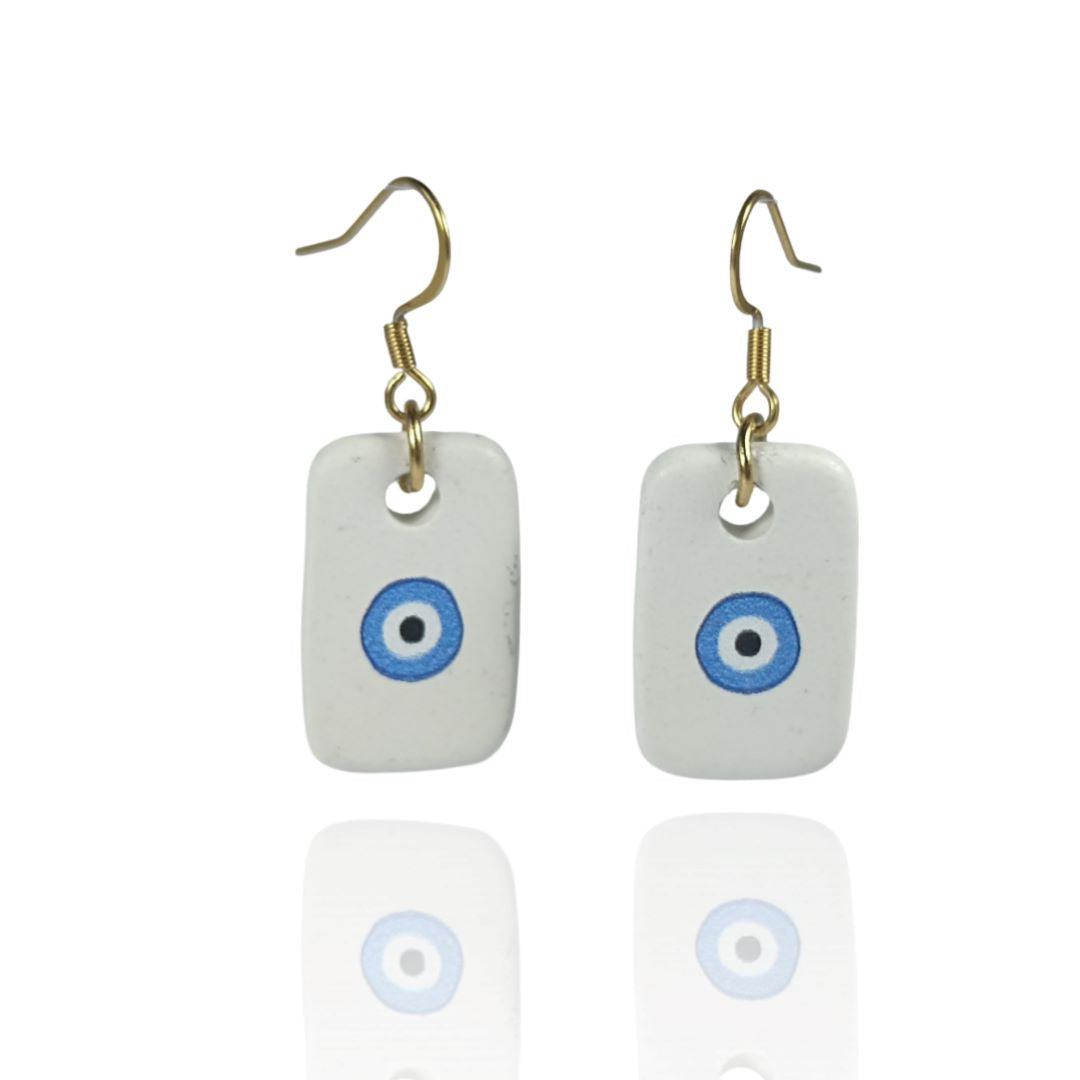 Phylax — Hand-Painted Evil Eye Ceramic Drop Earrings