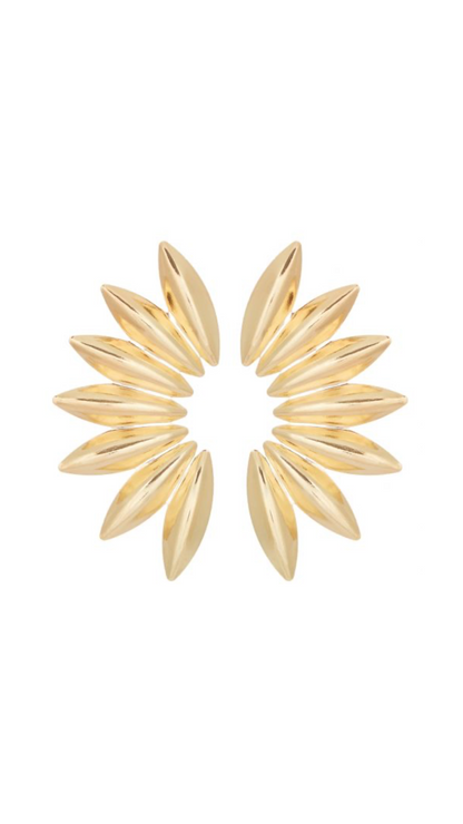 Radiant Gold Metal Earrings – 6cm