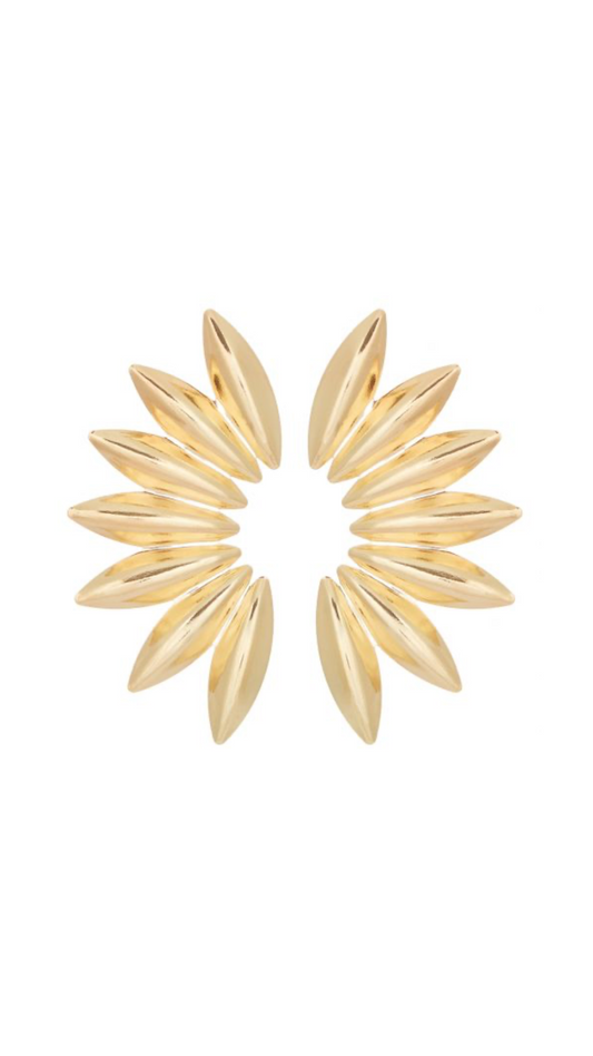 Radiant Gold Metal Earrings – 6cm
