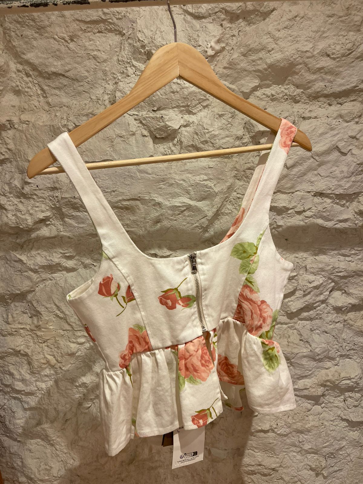 Corset Top with All-Over Floral Print
