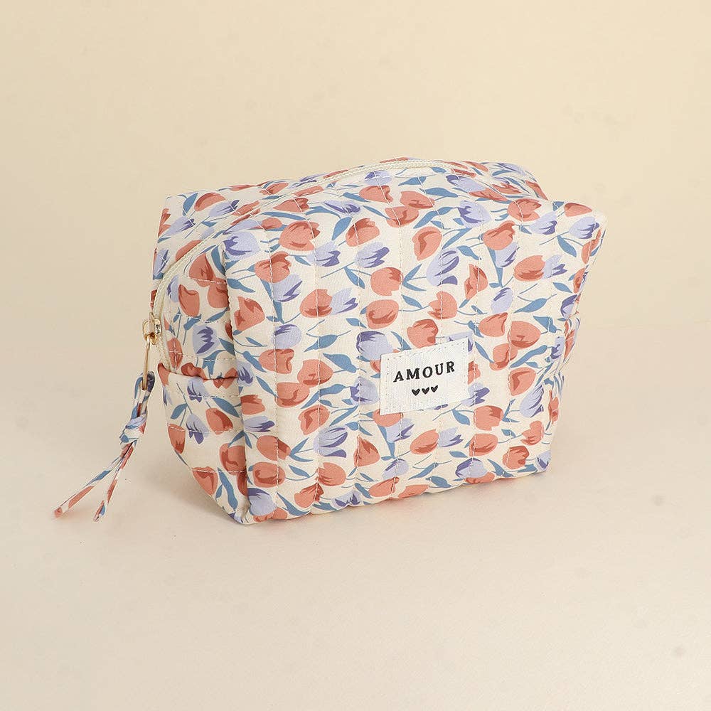 Pouch - LOVE and 3 hearts - 15 x 10 x 8 cm: Tulipe