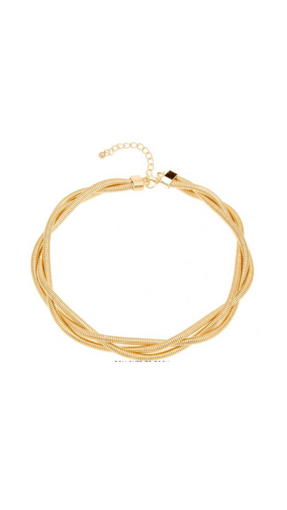 Gold Metal Spiral Necklace – 40cm