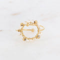 Cody ring - circle and natural stones: Gold / Freshwater Pearl