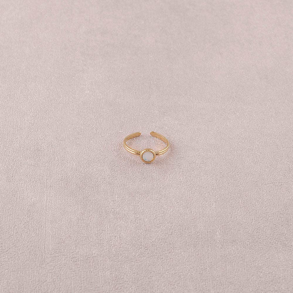 Ring - adorned with Swarovski® crystals: Gold / Dark Grey