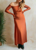 Caramel One Shoulder Dress