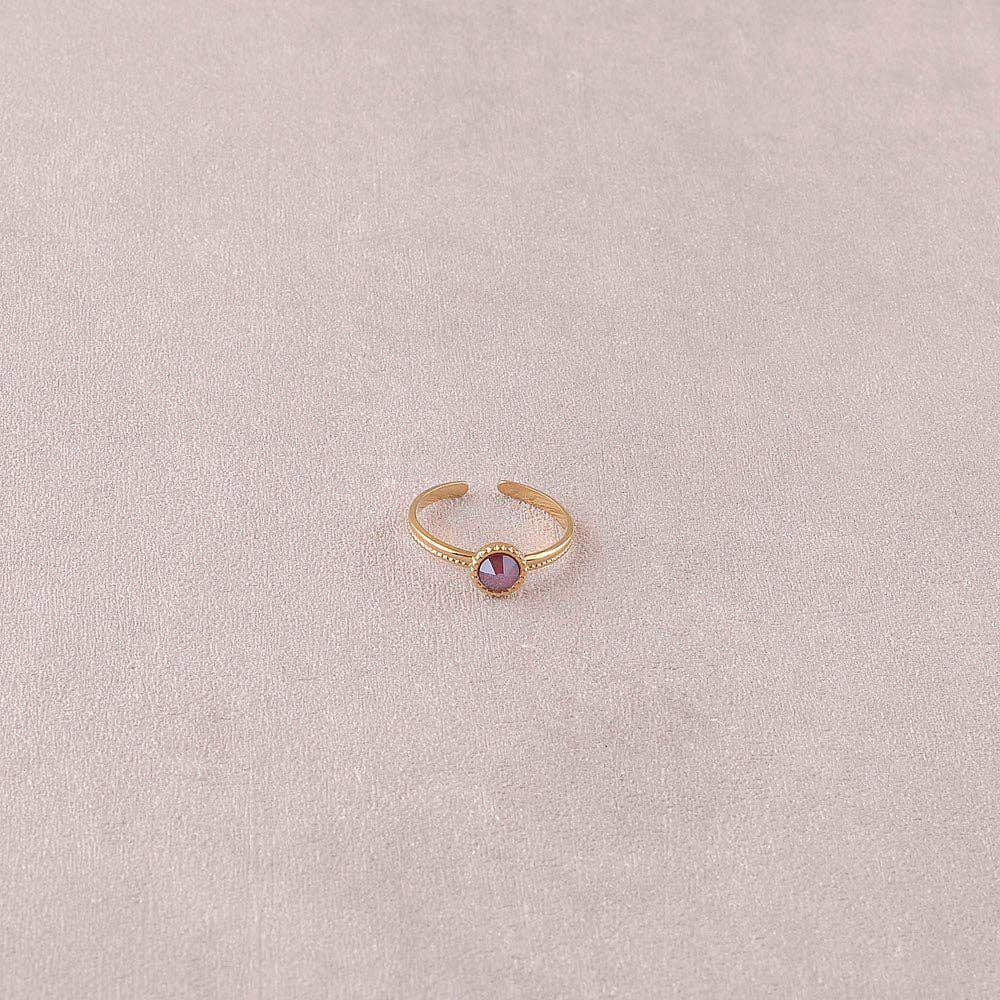Ring - adorned with Swarovski® crystals: Gold / Dark Grey