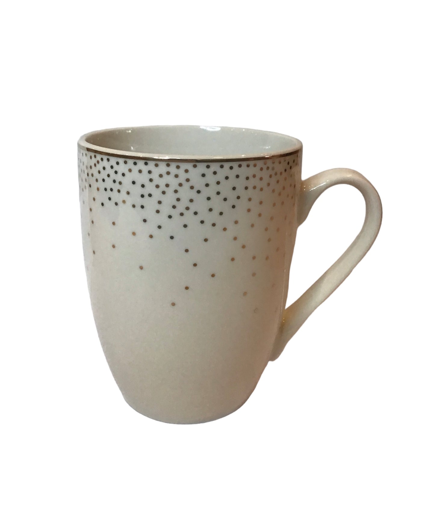 White Ceramic Mug With Golden Details