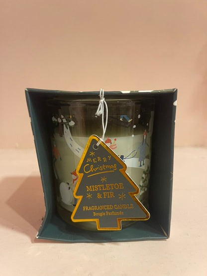 Mistletoe & fir Scented Candle in Glass & Festive Gift Box