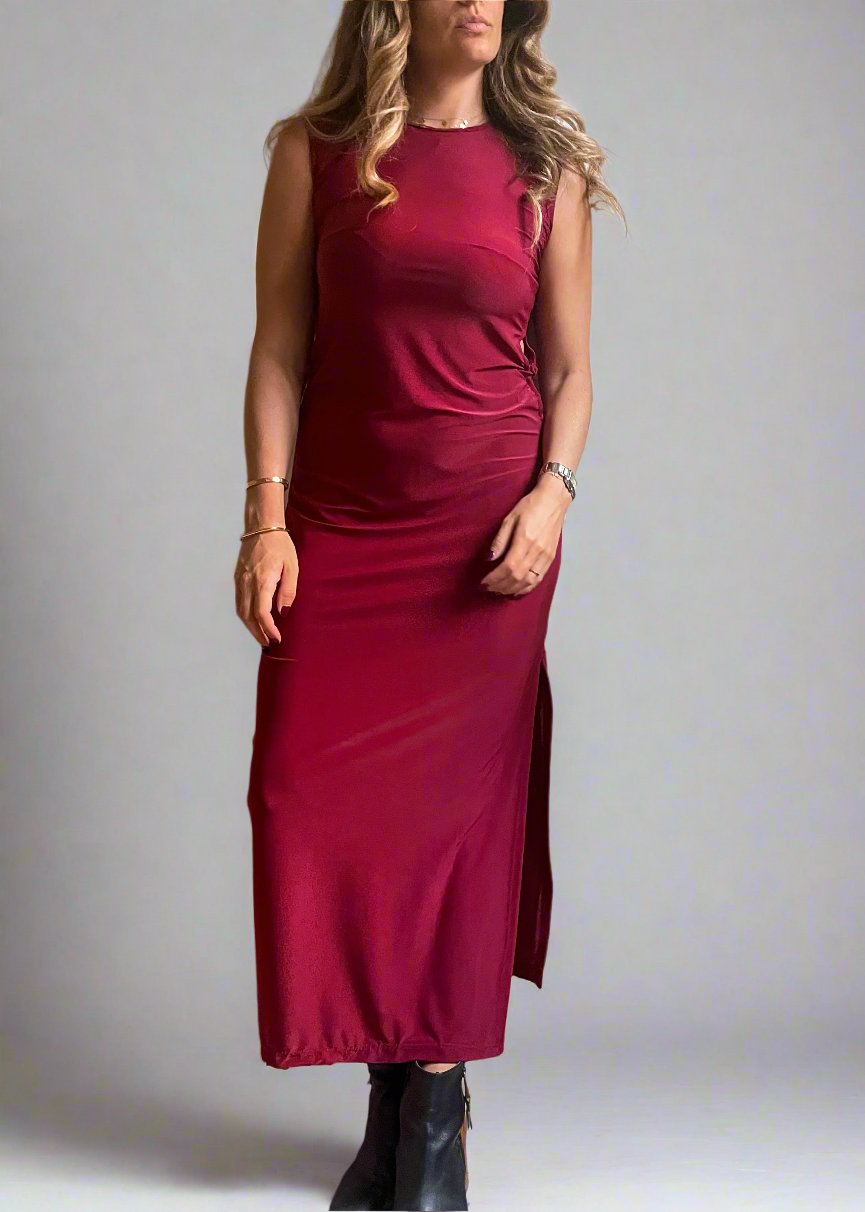 Alicia Burgundy Cutout Dress