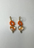 Orange Heart Earrings