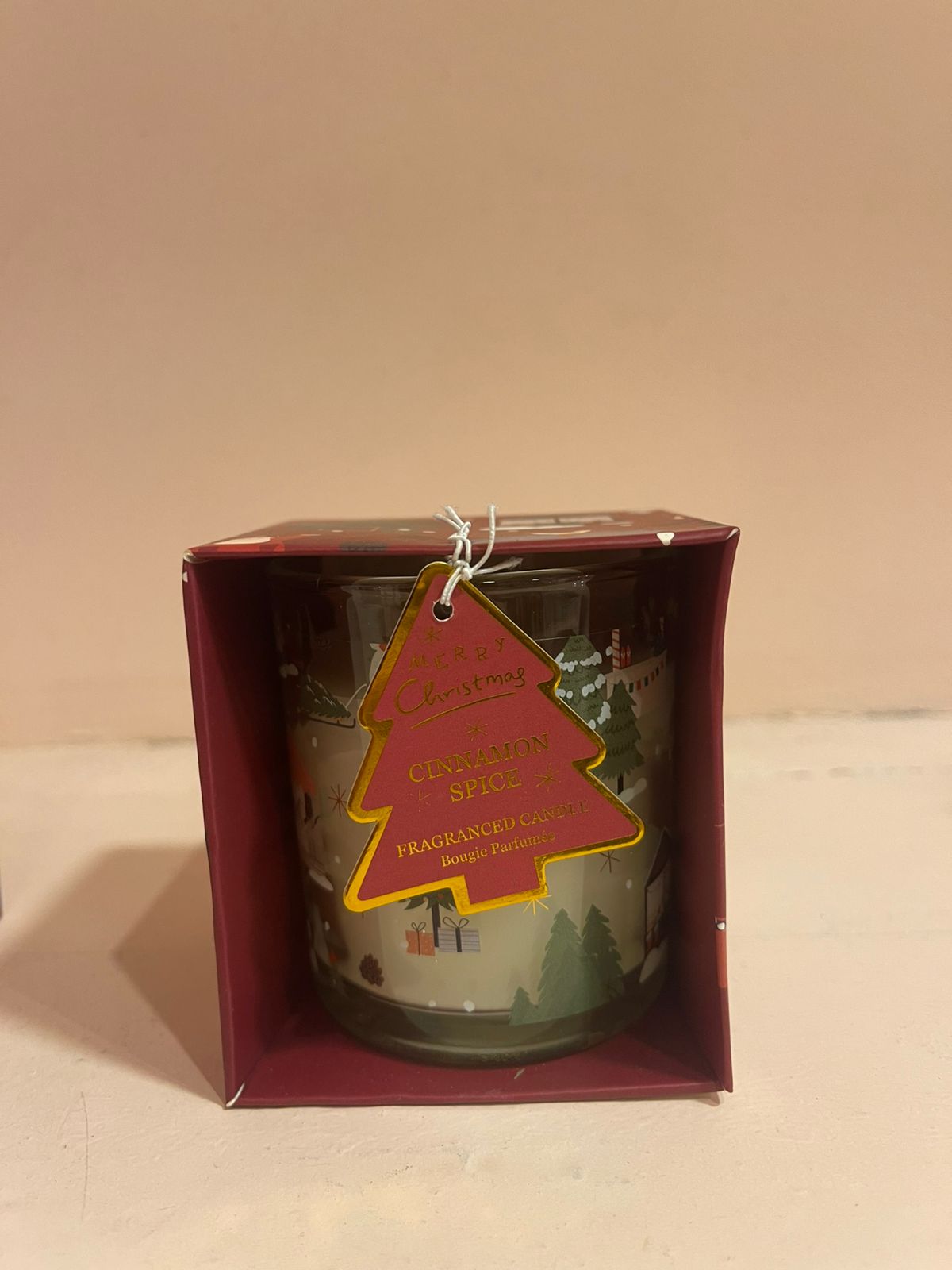 Cinnamon Scented Candle in Glass & Festive Gift Box