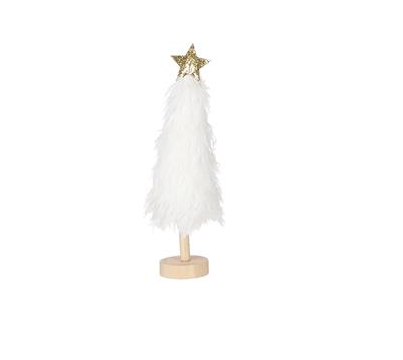 White Faux Fur Tree 32.5cm