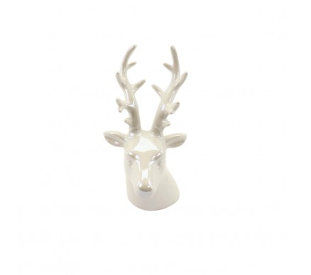 White Decorative Reindeer Head 8x16cm