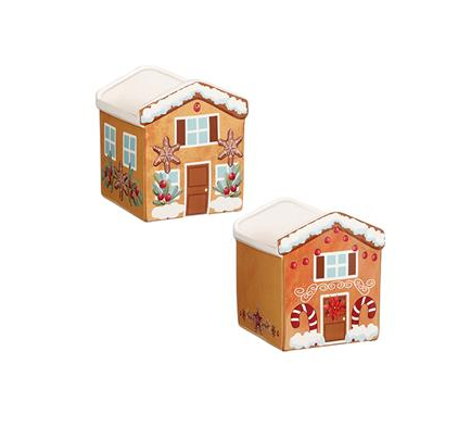 Ceramic Xmas Candy House Planter 14.5x13.5x16cm