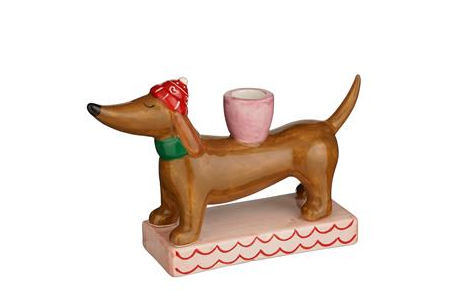 Brown Dog Ceramic Candle Holder 20x5.5x13.5cm