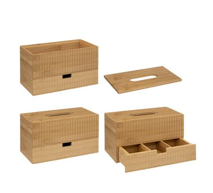 Bamboo Jewelry Box with Drawer 25.3x13.5x15.2cm