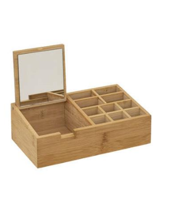 Bamboo Organizer with Mirror 24.3x8x14cm