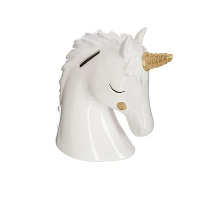 Ceramic Unicorn Piggy Bank 17x16cm